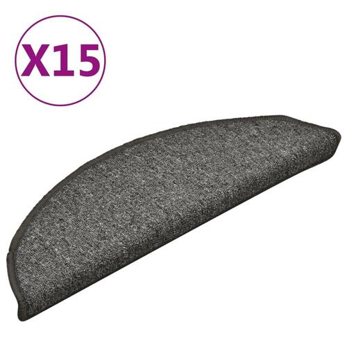 Trappemåtter 15 stk. 56x17x3 cm mørkegrå