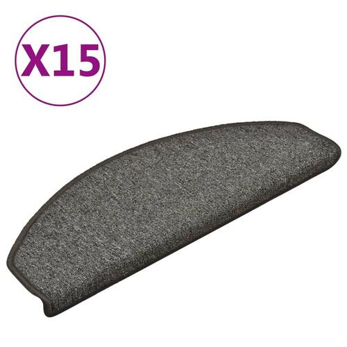Trappemåtter 15 stk. 65x24x4 cm mørkegrå