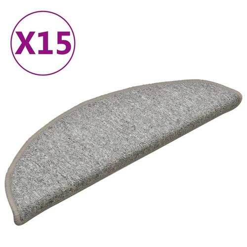 Trappemåtter 15 stk. 56x17x3 cm lysegrå