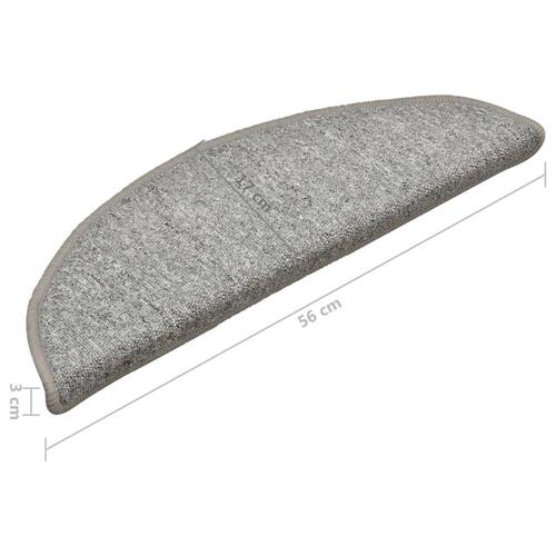 Trappemåtter 15 stk. 56x17x3 cm lysegrå