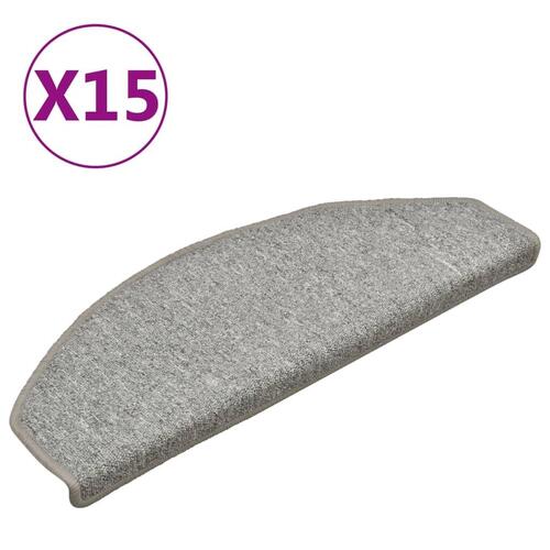 Trappemåtter 15 stk. 65x24x4 cm lysegrå