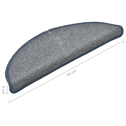 Trappemåtter 15 stk. 56x17x3 cm lysegrå og blå