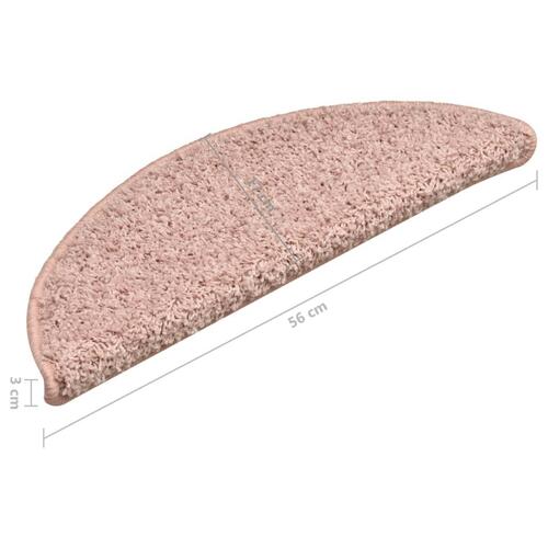 Trappemåtter 15 stk. 56x17x3 cm lyserød