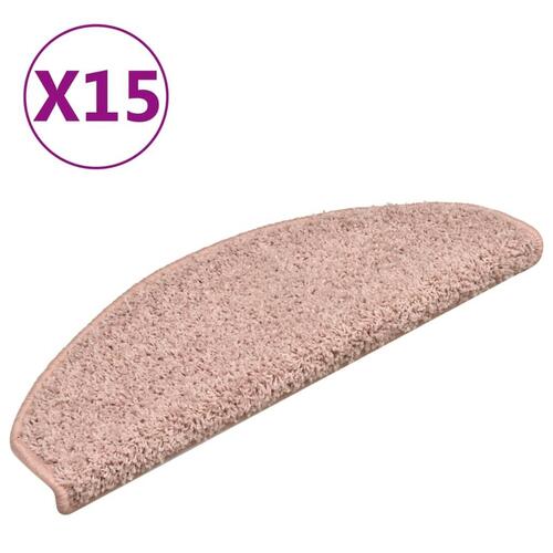 Trappemåtter 15 stk. 65x21x4 cm lyserød