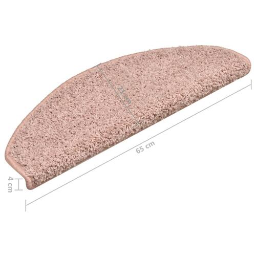 Trappemåtter 15 stk. 65x21x4 cm lyserød