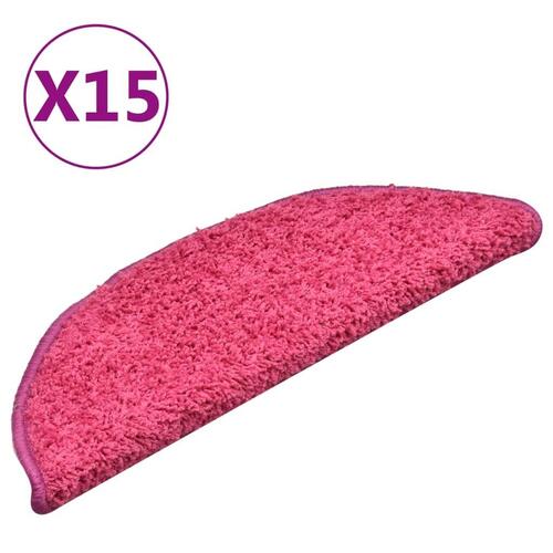 Trappemåtter 15 stk. 56x17x3 cm lyserød