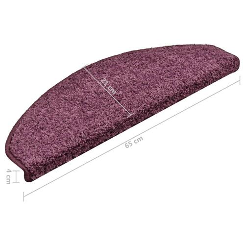 Trappemåtter 15 stk. 65x21x4 cm mørklilla