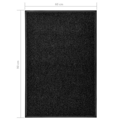 Vaskbar dørmåtte 60x90 cm sort