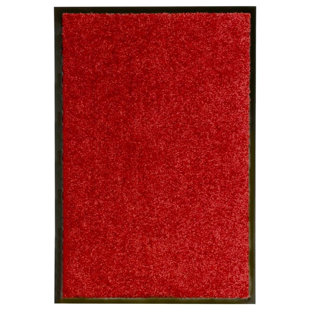 Vaskbar dørmåtte 40x60 cm rød