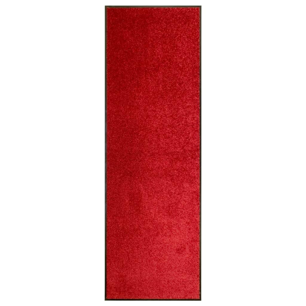 Vaskbar dørmåtte 60x180 cm rød