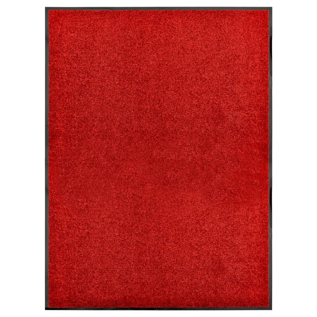 Vaskbar dørmåtte 90x120 cm rød