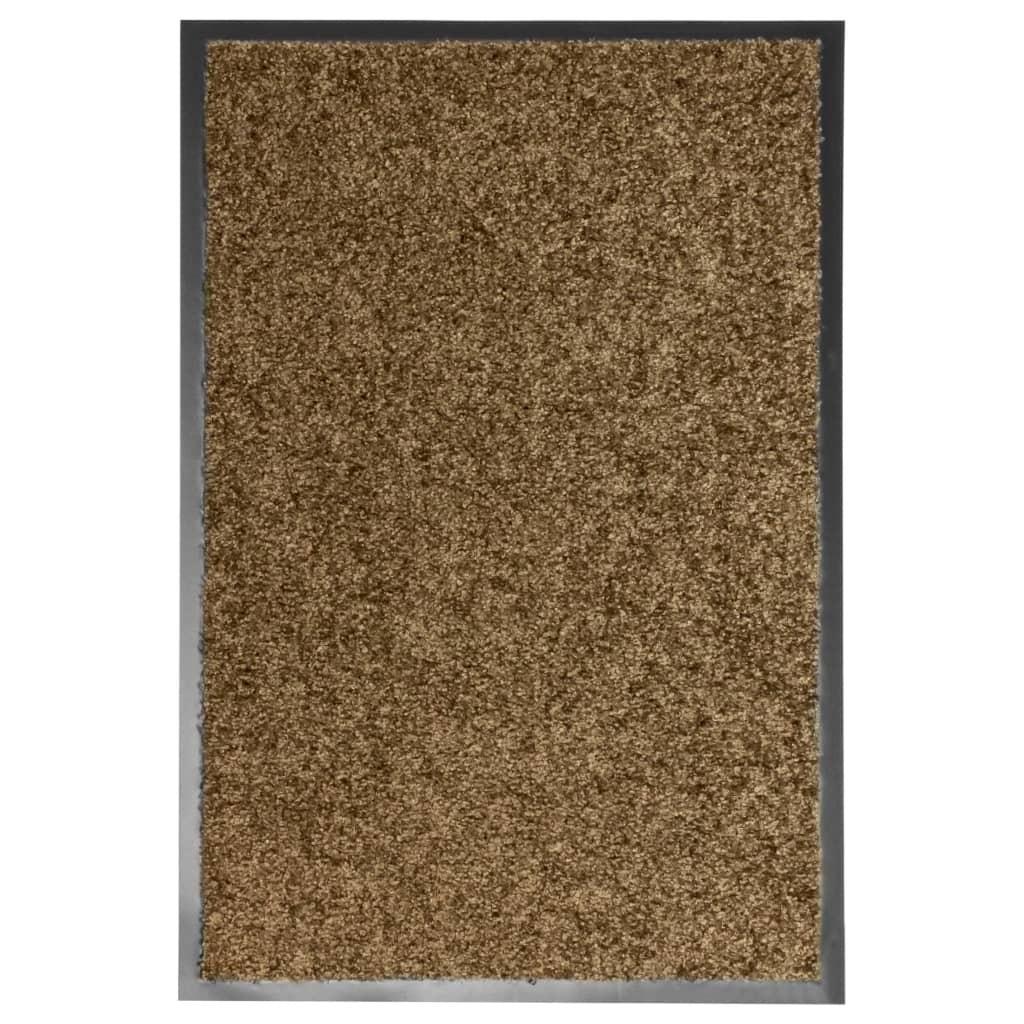 Vaskbar dørmåtte 40x60 cm brun