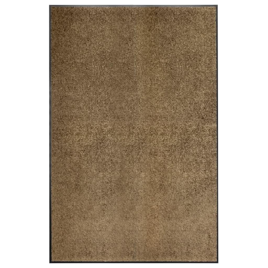 Vaskbar dørmåtte 120x180 cm brun