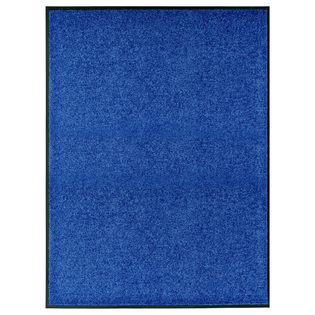 Vaskbar dørmåtte 90x120 cm blå