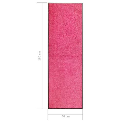 Vaskbar dørmåtte 60x180 cm pink