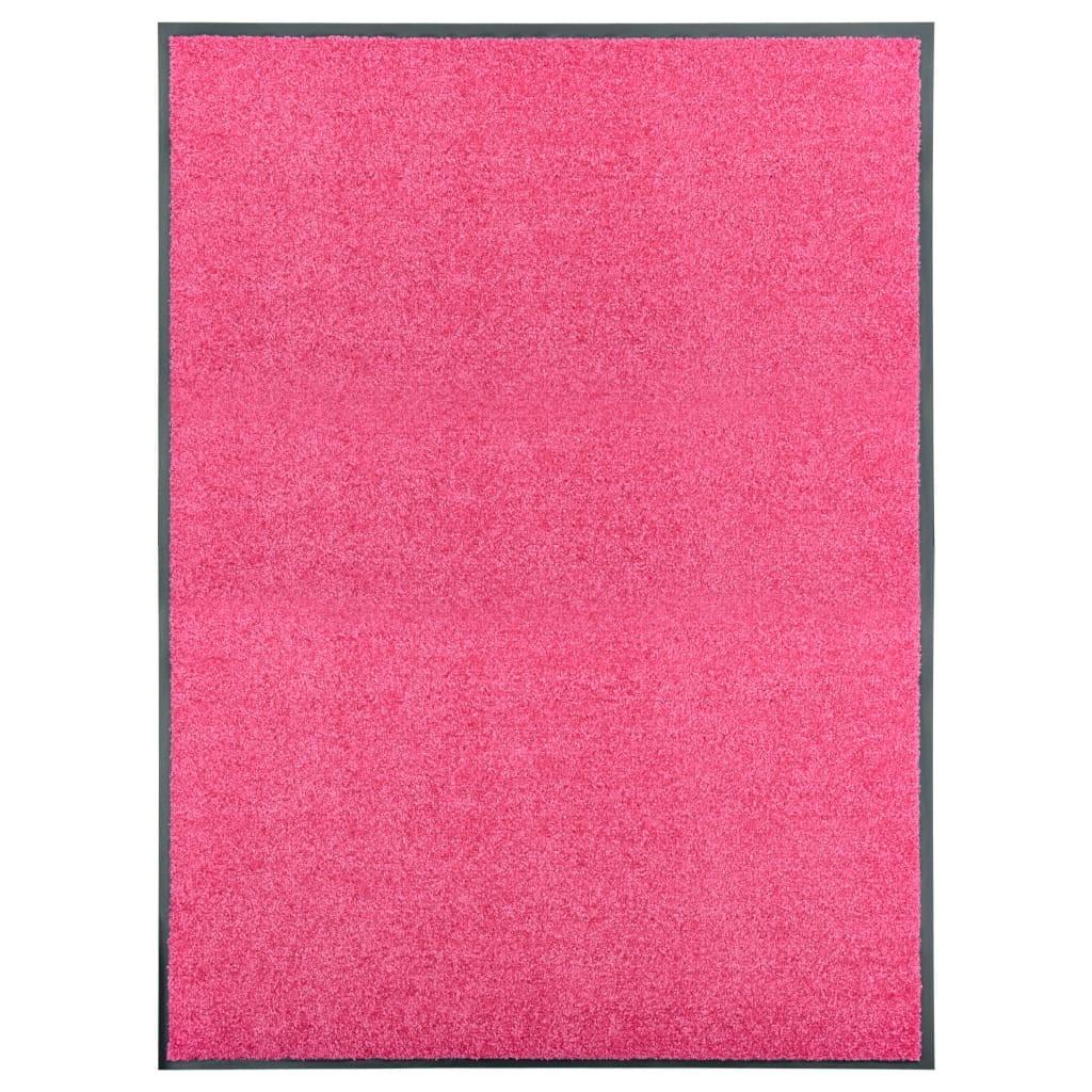 Vaskbar dørmåtte 90x120 cm pink