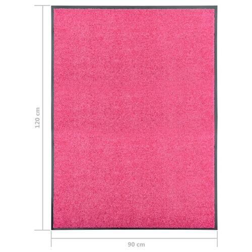Vaskbar dørmåtte 90x120 cm pink