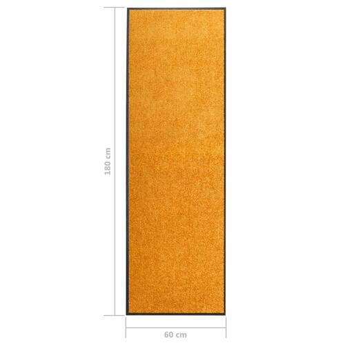 Vaskbar dørmåtte 60x180 cm orange