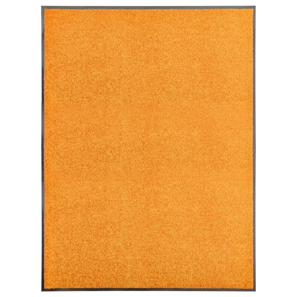 Vaskbar dørmåtte 90x120 cm orange billede