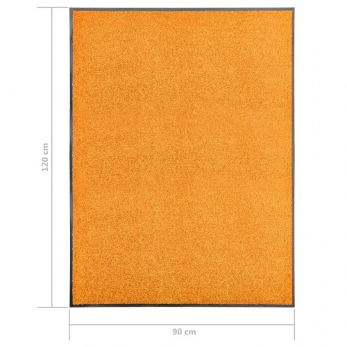 Vaskbar dørmåtte 90×120 cm - orange, indendørs/udendørs
