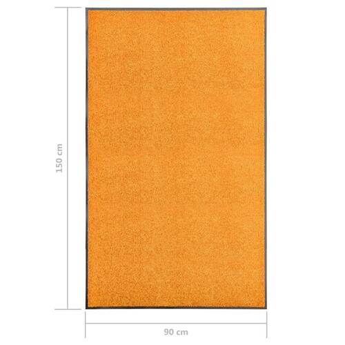 Vaskbar dørmåtte 90x150 cm orange