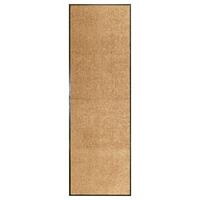 Vaskbar dørmåtte 60x180 cm cremefarvet
