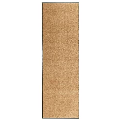 Vaskbar dørmåtte 60x180 cm cremefarvet