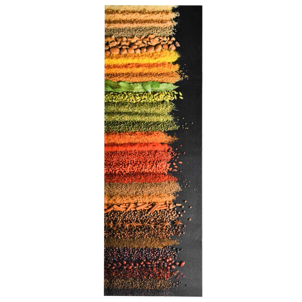Vaskbar køkkenmåtte 45x150 cm krydderiprint