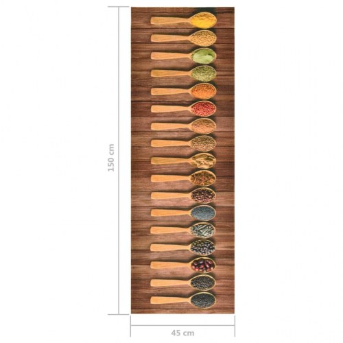 Vaskbar køkkenmåtte 45×150 cm - skeprint, skridsikker latexbund
