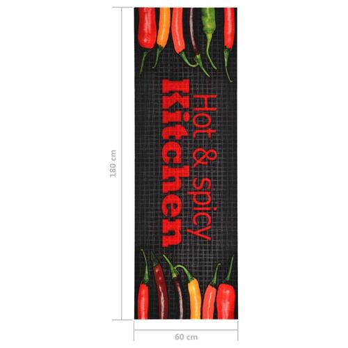 Vaskbar køkkenmåtte 60x180 cm Hot&Spicy-print