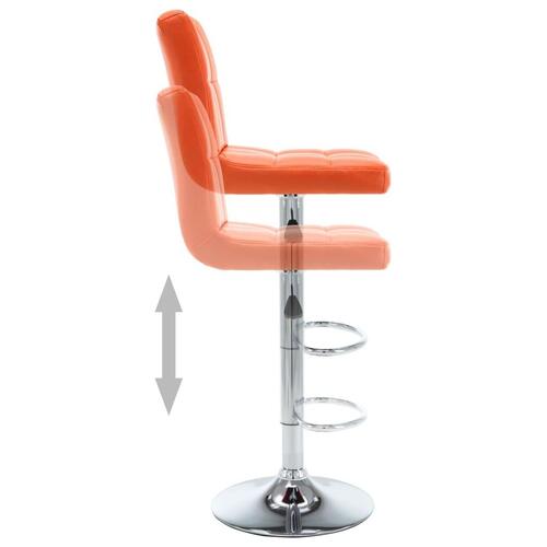 Barstole 2 stk. kunstlæder orange
