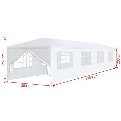 Havefesttelt 3 x 12 m hvid