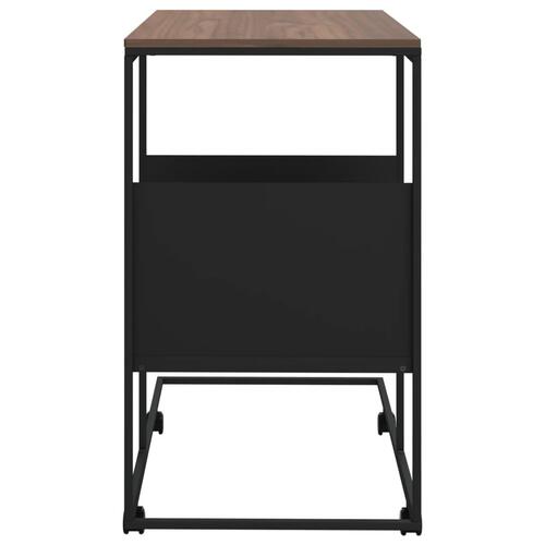 Sidebord med hjul 55x36x63,5 cm konstrueret træ sort