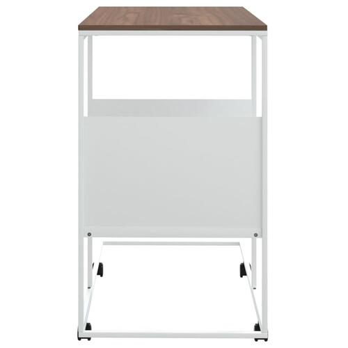 Sidebord med hjul 55x36x63,5 cm konstrueret træ hvid