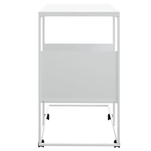 Sidebord med hjul 55x36x63,5 cm konstrueret træ hvid