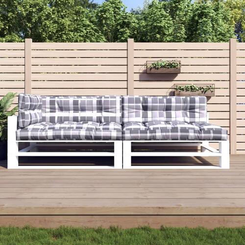Hynder til pallesofa 5 stk. gråternet mønster