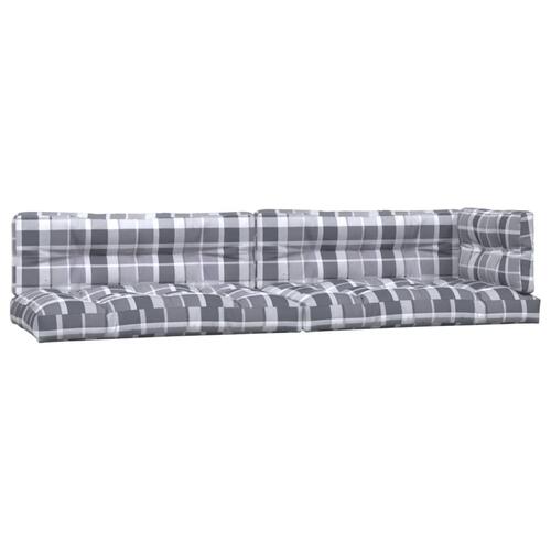 Hynder til pallesofa 5 stk. gråternet mønster