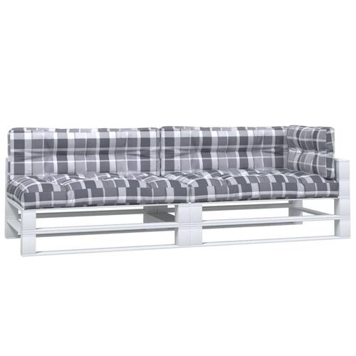 Hynder til pallesofa 5 stk. gråternet mønster