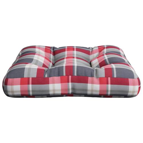 Hynde til pallesofa 58x58x10 cm rødternet mønster