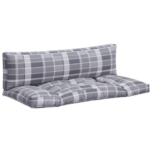 Hynder til pallesofa 2 stk. gråternet mønster
