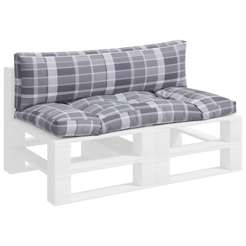 Hynder til pallesofa 2 stk. gråternet mønster