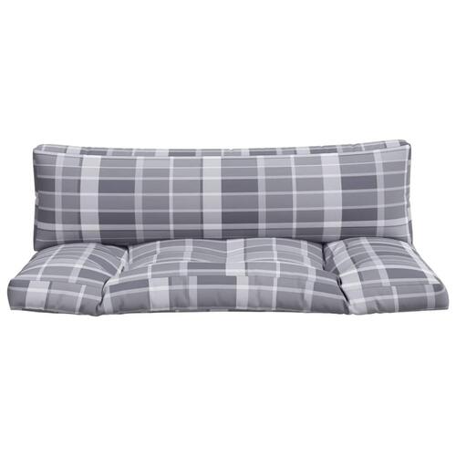 Hynder til pallesofa 2 stk. gråternet mønster
