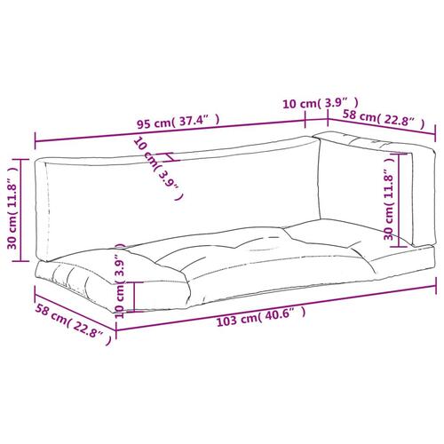 Hynder til pallesofa 3 stk. beige