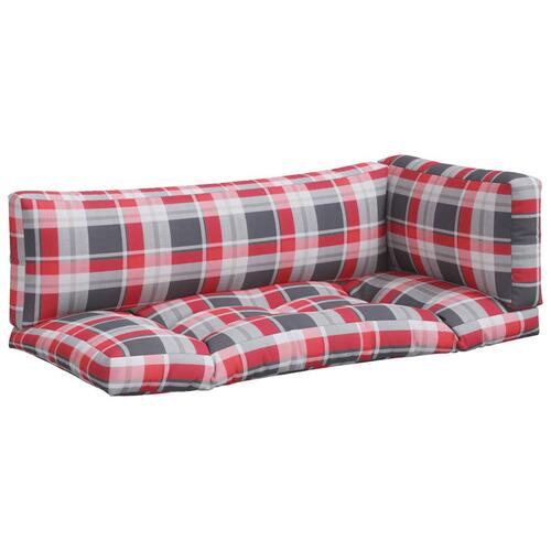 Hynder til pallesofa 3 stk. rødternet mønster
