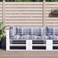 Hynder til pallesofa 3 stk. gråternet mønster