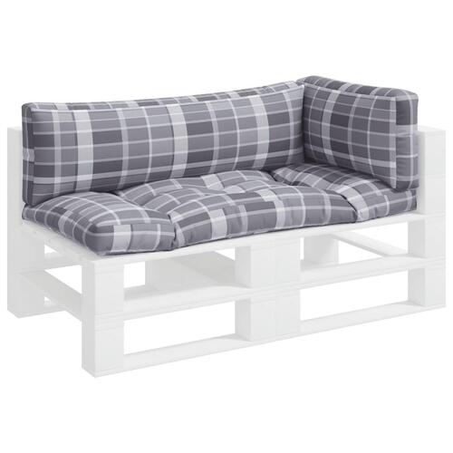 Hynder til pallesofa 3 stk. gråternet mønster