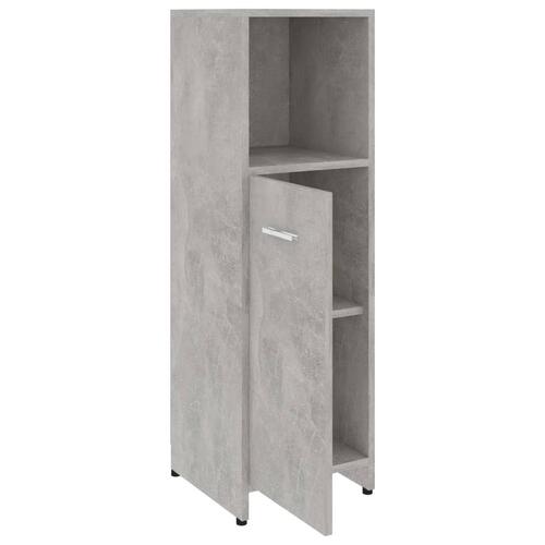 Badeværelsesskab 30x30x95 cm konstrueret træ betongrå