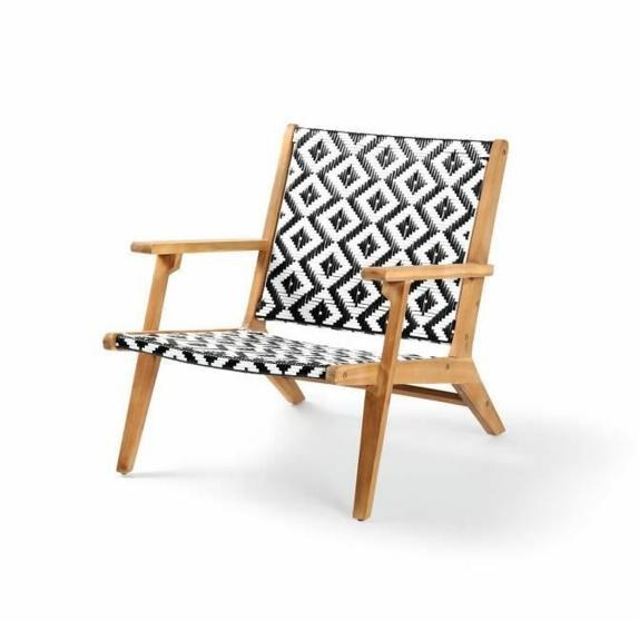 Vrtni stol Acacia 81 x 67 x 71 cm Sort Træ Hvid Harpiks billede