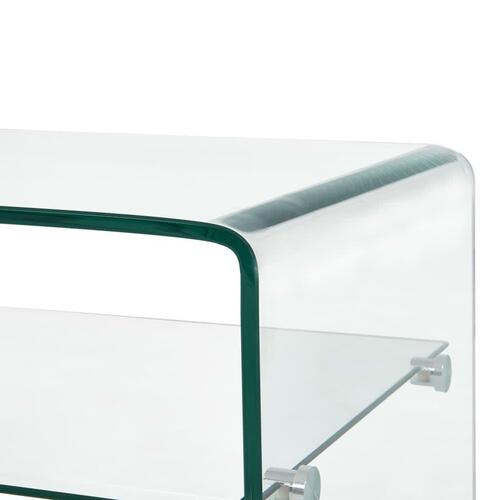 Sofabord 98 x 45 x 31 cm hærdet glas transparent