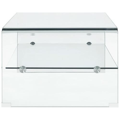 Sofabord 98 x 45 x 31 cm hærdet glas transparent